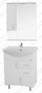 Мебель для ванной комплект Дрея - 65 белый 2 ящика 