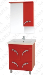 Мебель для ванной Элит - 65 1 ящик красный