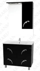 Мебель для ванной Элит - 70 1 ящик черный