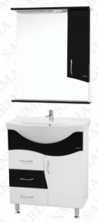 Мебель для ванной комплект Эрика - 70 белый с черным
