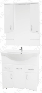 Мебель для ванной комплект Эрика - 80  2 ящика белый