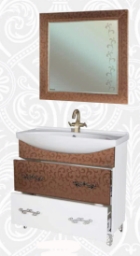 Мебель для ванной Маргарита - 85 бело-бронзовая