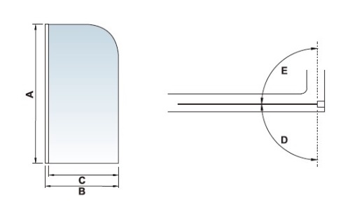 Штора на ванну распашная маятниковая  RGW SC- 05 80*150 стекло прозрачное