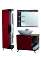 Мебель для ванной Рио - 70 красно-черная