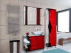 Мебель для ванной Рио - 90 красно-черная