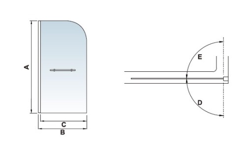 Штора на ванну распашная маятниковая  RGW SC- 06 80*150 стекло прозрачное