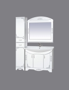 Мебель для ванной Рига- 105 прямая белая с серебром