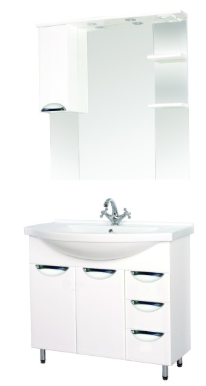 Мебель для ванной Милан - 90 с 3 ящиками Б/К
