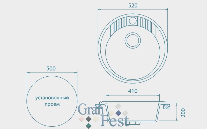 Мойка композитная GranFest RONDO GF-R520