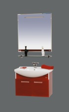 Мебель для ванной Джулия- 85(подвесная красная стекло)